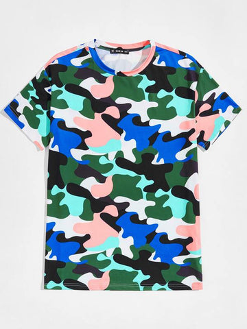 Men Camo Print Tee